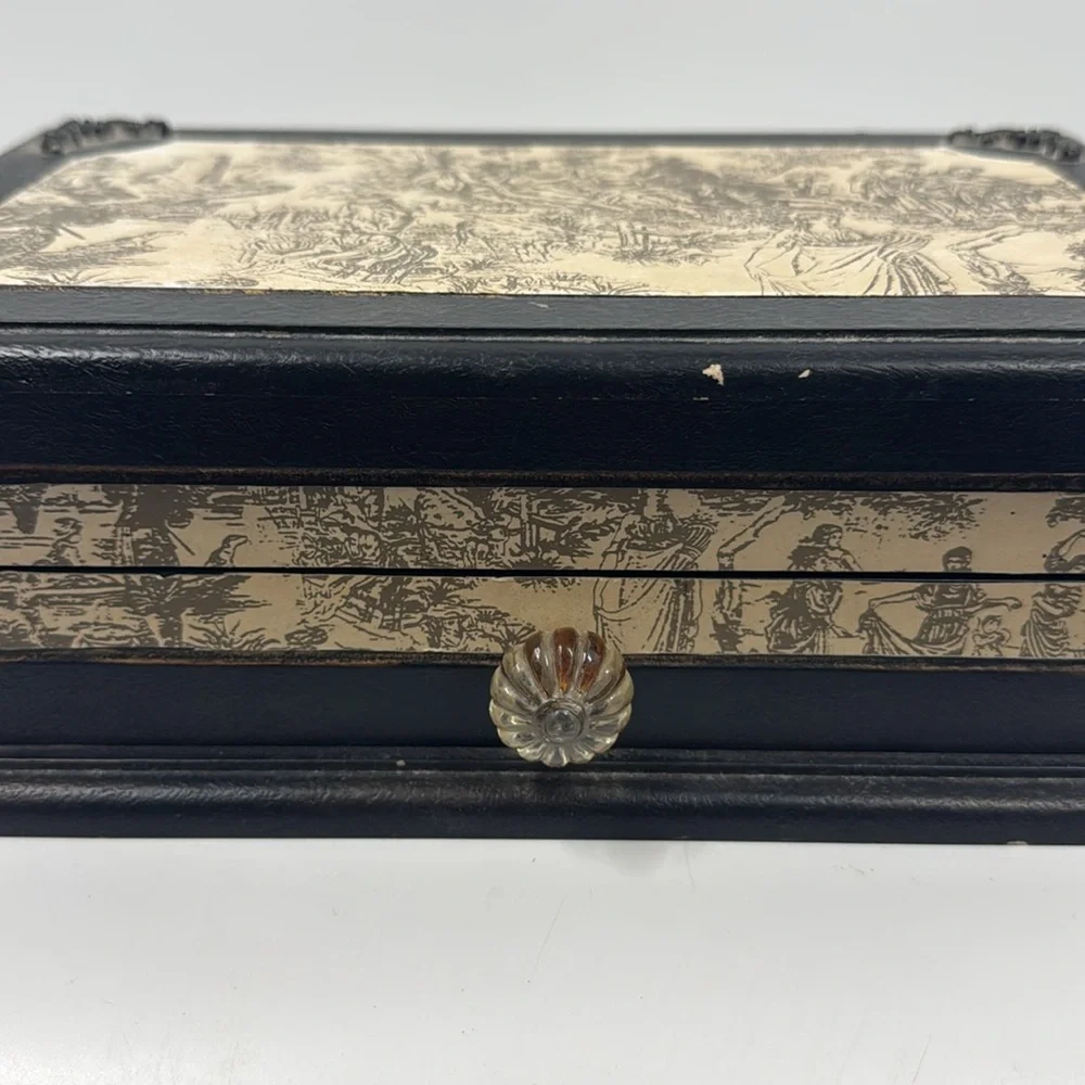 Vintage Decoline New York Black and Cream Decorative Box